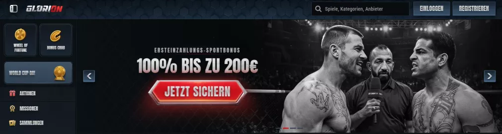 Glorion Casino Willkommensbonus 3200 Euro und 350 Freispiele